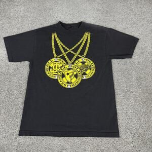 Vintage Famous Stars & Straps X Jeremy Stenberg Shirt Mens M Black Gold Y2K